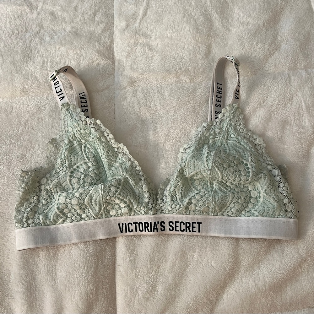 victoria secret mint lace bralette